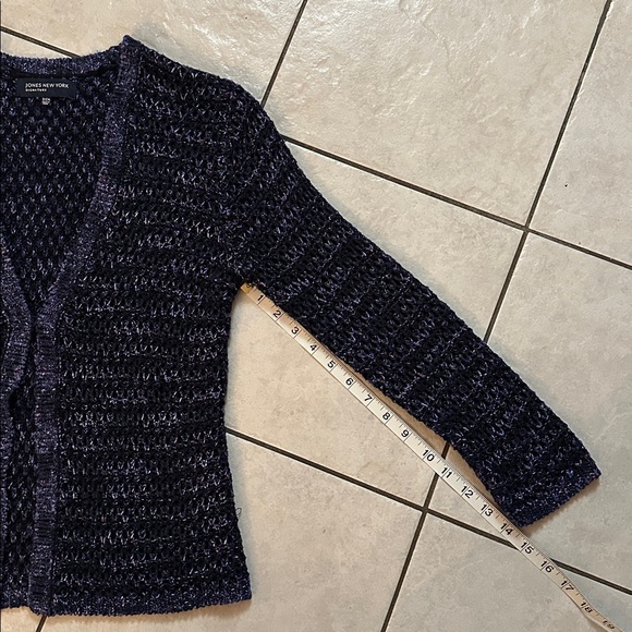 Jones New York Purple & Navy Women's Cardigan - Picture 9 of 10